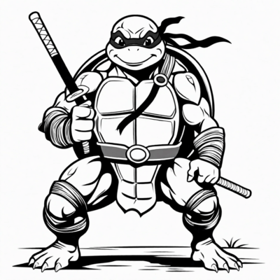 Coloriage Tortue Ninja