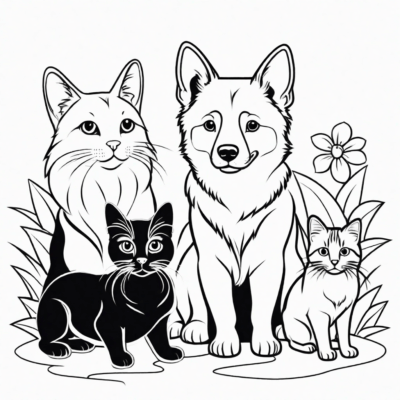 Compagnons à colorier pour les petits