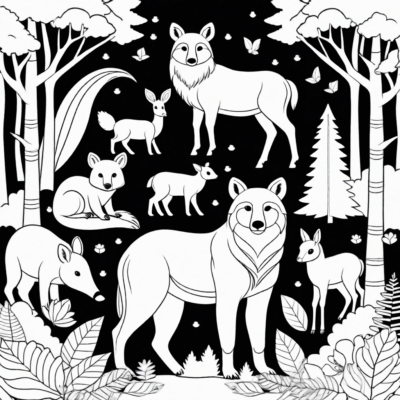 coloriage animaux de la forêt