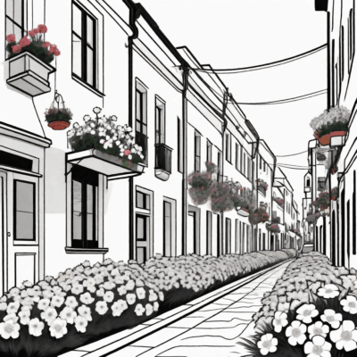 Fête-Dieu – ruelle décorée de fleurs