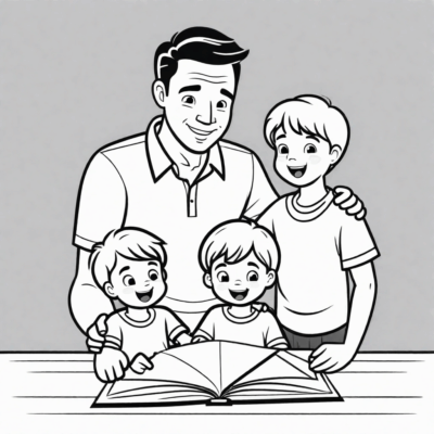 Fête des Pères – les enfants offrent une carte à papa