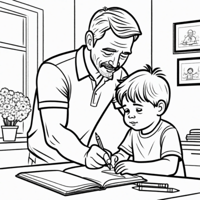 L’enfant dessine pour papa – Fête des Pères