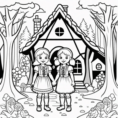 Hansel et Gretel coloriages