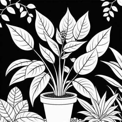livre de coloriage de plantes