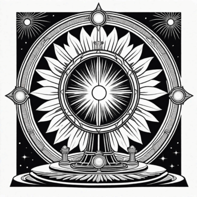 Monstrance rayonnante de lumière – livre de coloriage éclatant