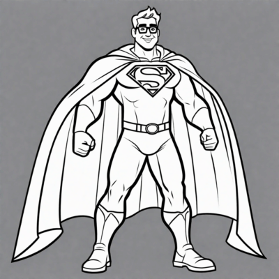 super papa – héros en cape coloriage