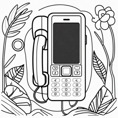coloriage téléphone à imprimer