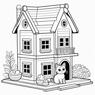 le chaton de Gabby – coloriage