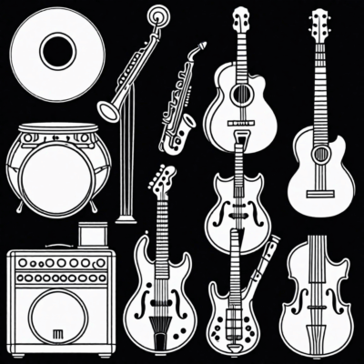 Coloriages d’instruments de musique pour enfants
