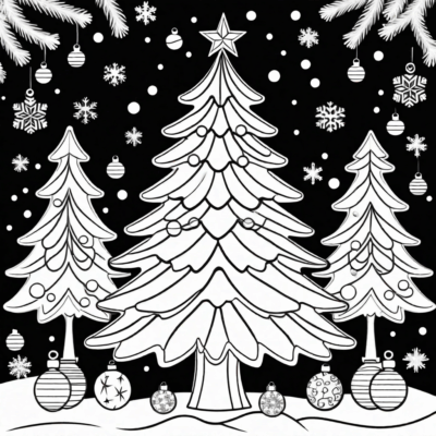 Sapin de Noël à colorier