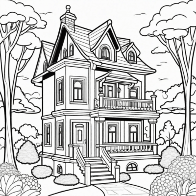 coloriage maison Gabi