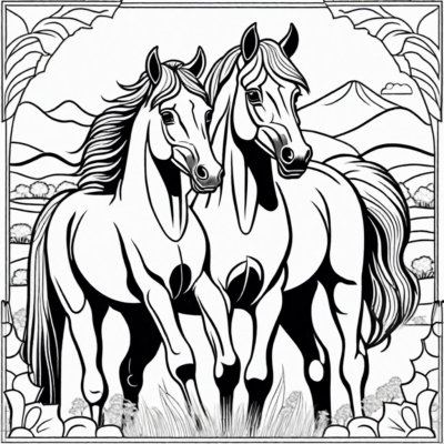 coloriage chevaux à imprimer