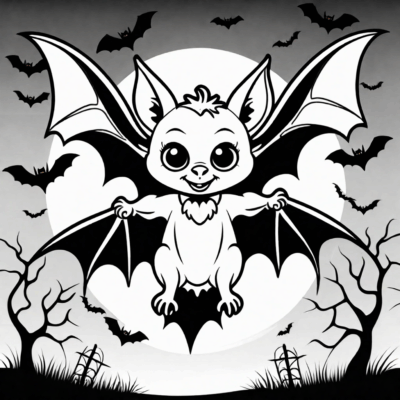 coloriages Halloween chauve-souris