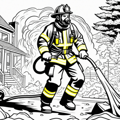 coloriages pompiers en action