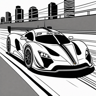 Voitures de course à colorier pour enfants