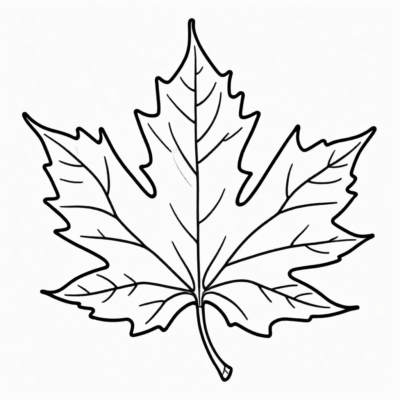 feuille d&rsquo;érable coloriage
