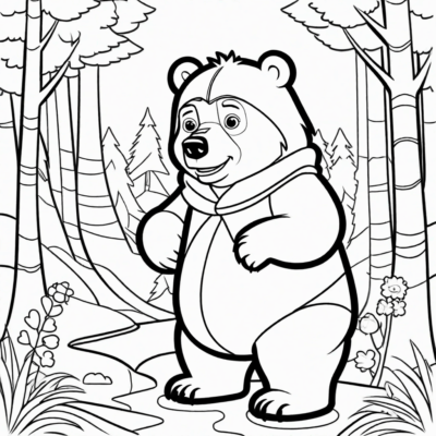 coloriages de Masha et de l’ours à imprimer