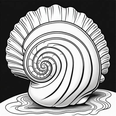 coquillage à colorier