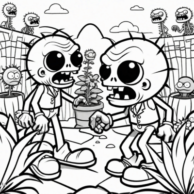 plantes contre zombies coloriages