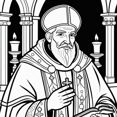 Saint Nicolas évêque coloriage