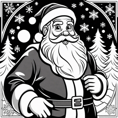 coloriage père Noël à imprimer