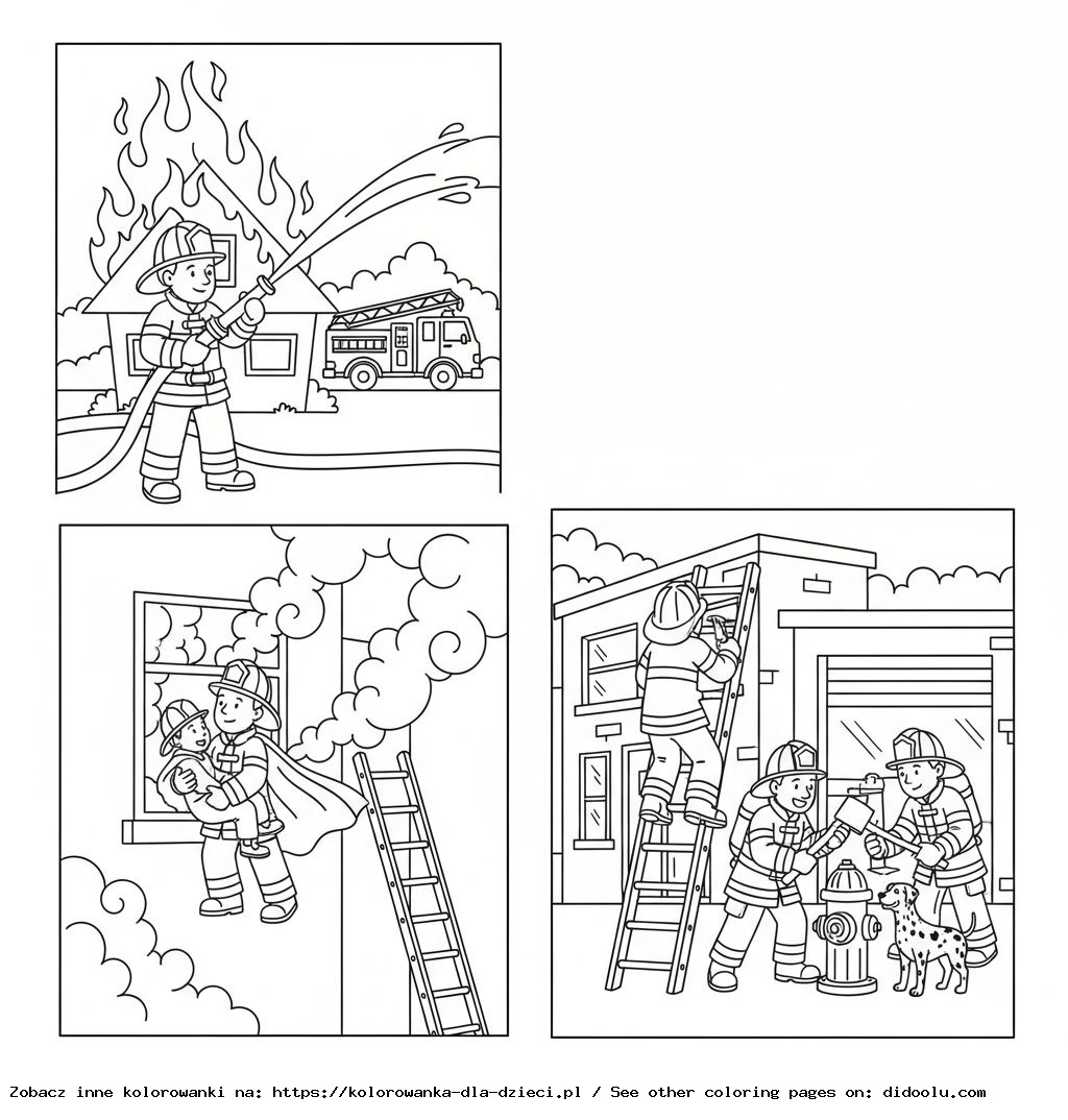 coloriages pompiers en action