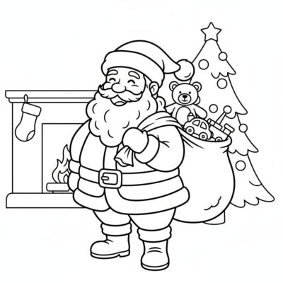 coloriage père Noël à imprimer