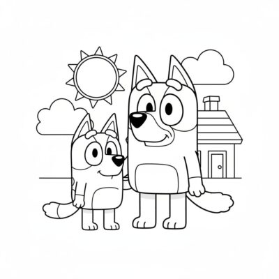 Coloriage à imprimer : Bingo et Blue pour enfants