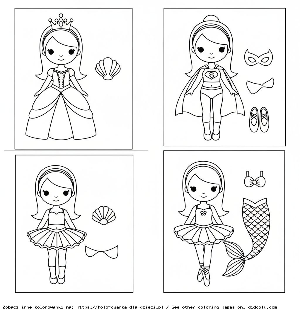 coloriage de poupées à habiller à imprimer