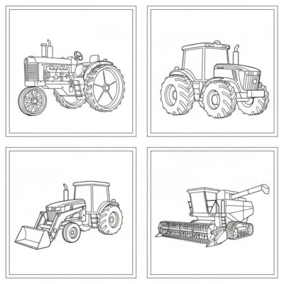 coloriage à imprimer – tracteurs John Deere
